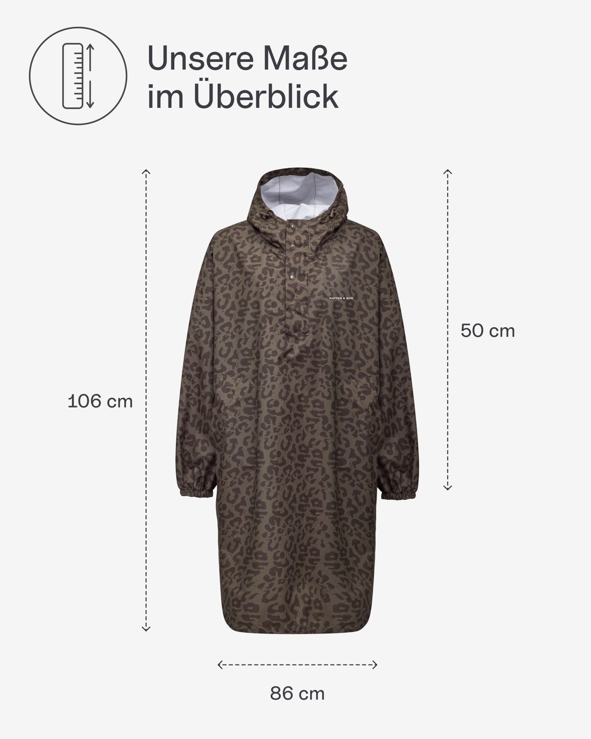 Kapten & Son Rechenponcho All Black, Sandstone, Leo Dark Brown | Regenjacke Unisex
