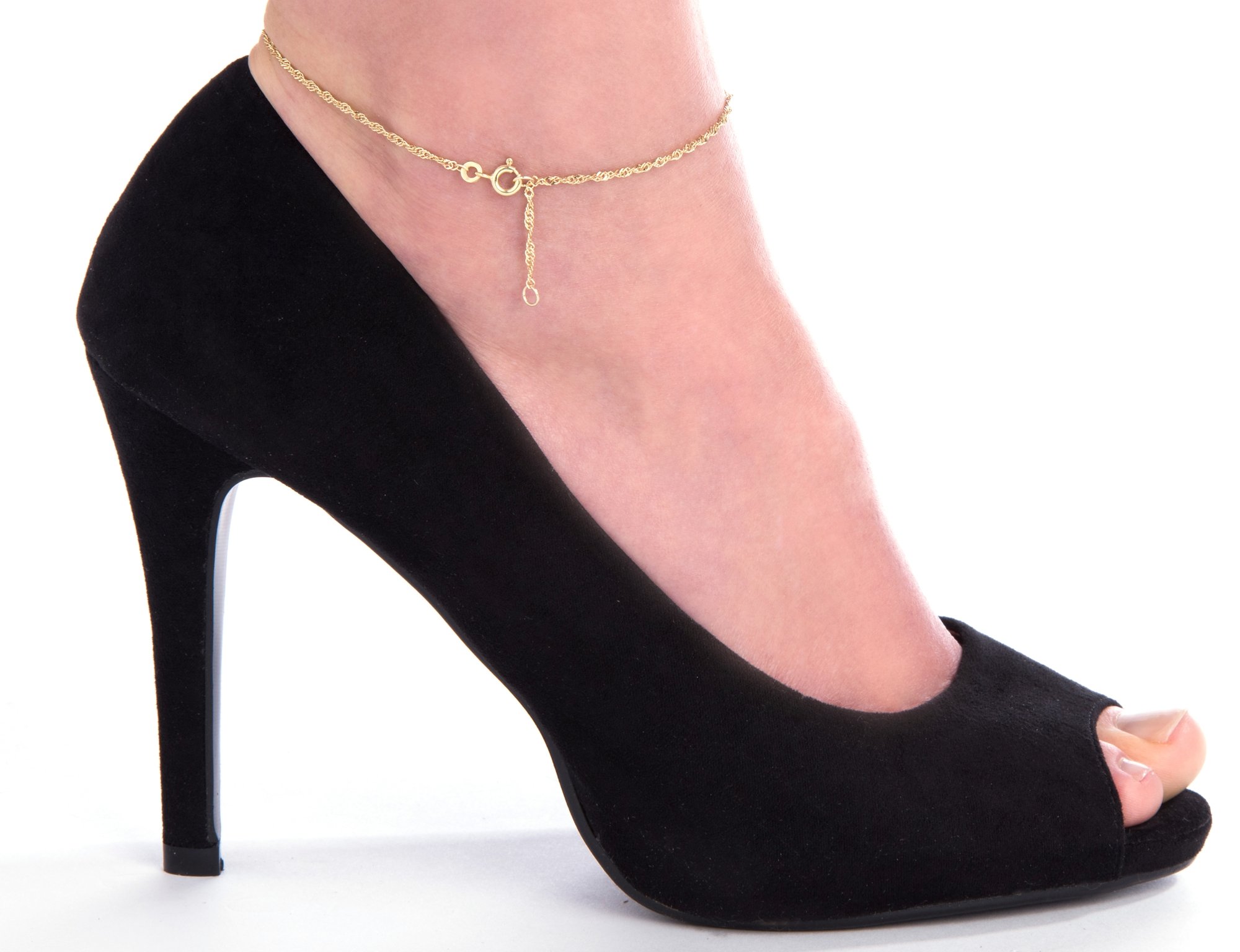 Fußkette Singapur - 1,8mm Breite - Länge wählbar 23-30cm - echt 333 Gold