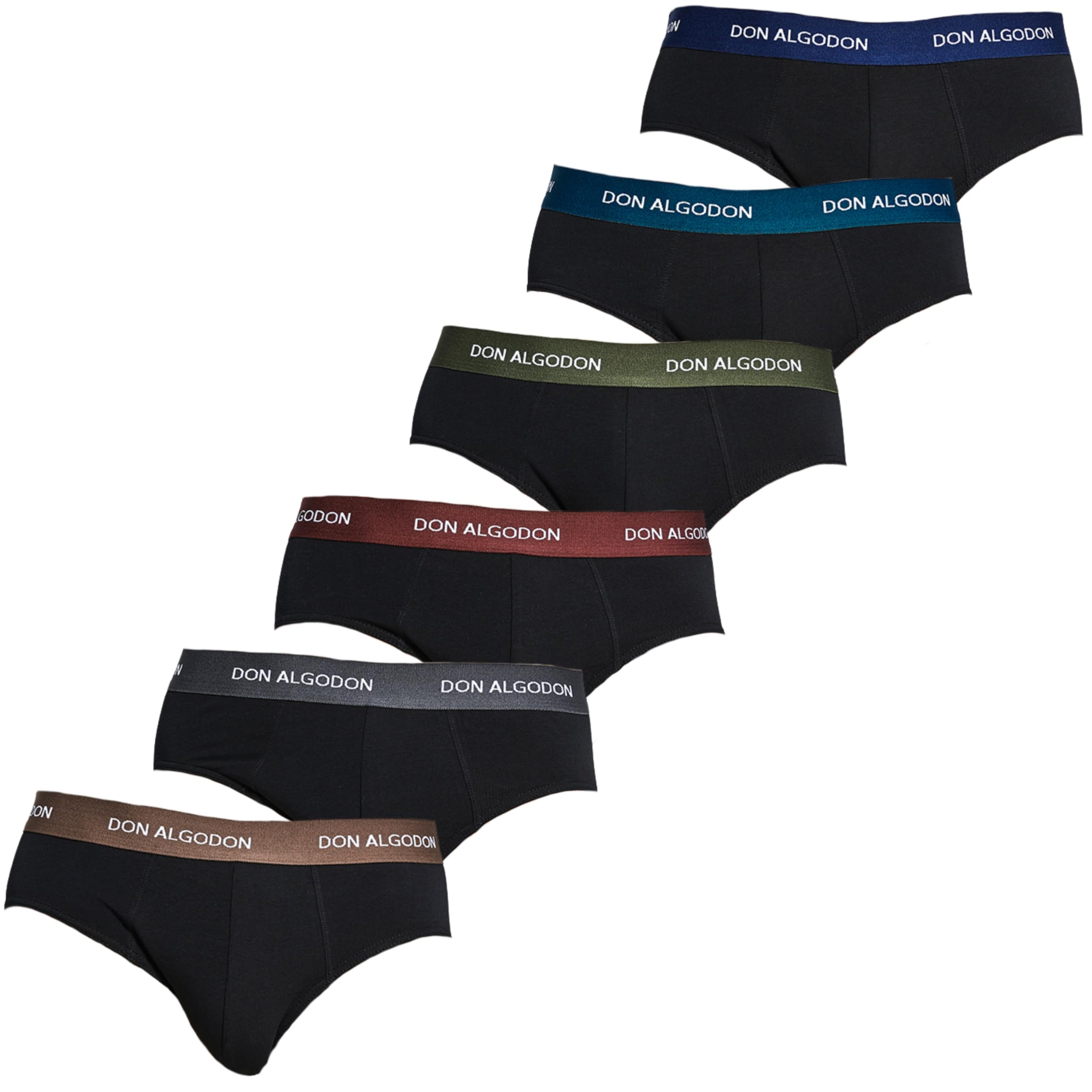 DON ALGODON Pack 6 Slips Hombre Algodón Premium - Calzoncillos Clásicos Suaves y Transpirables - Ropa Interior Ajuste Ergonómico Cómodo