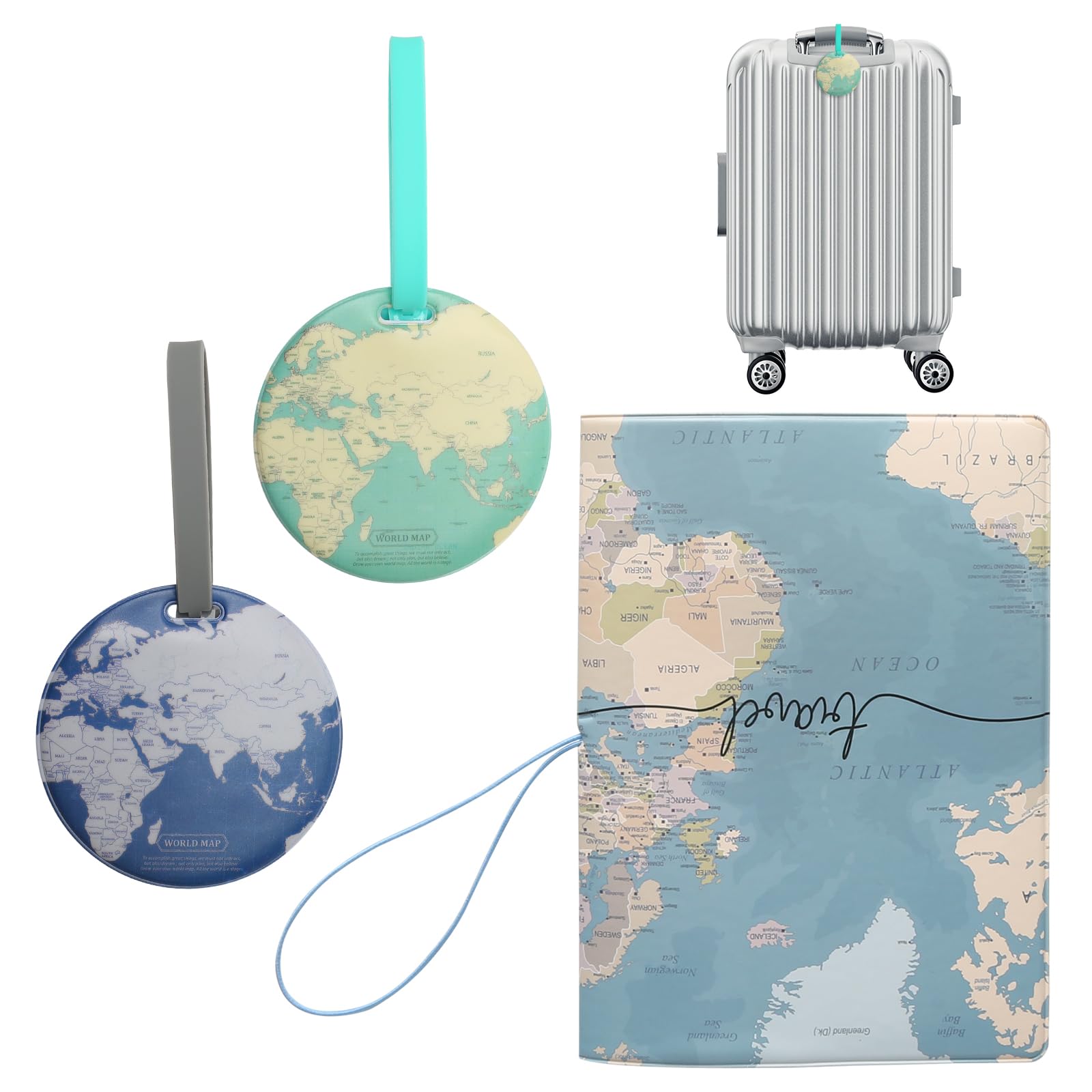 Kofferanhänger Set Mit Reisepasshülle – 2 Oder 4 Stück, PVC, Wasserdicht, 9,5 Cm Durchmesser