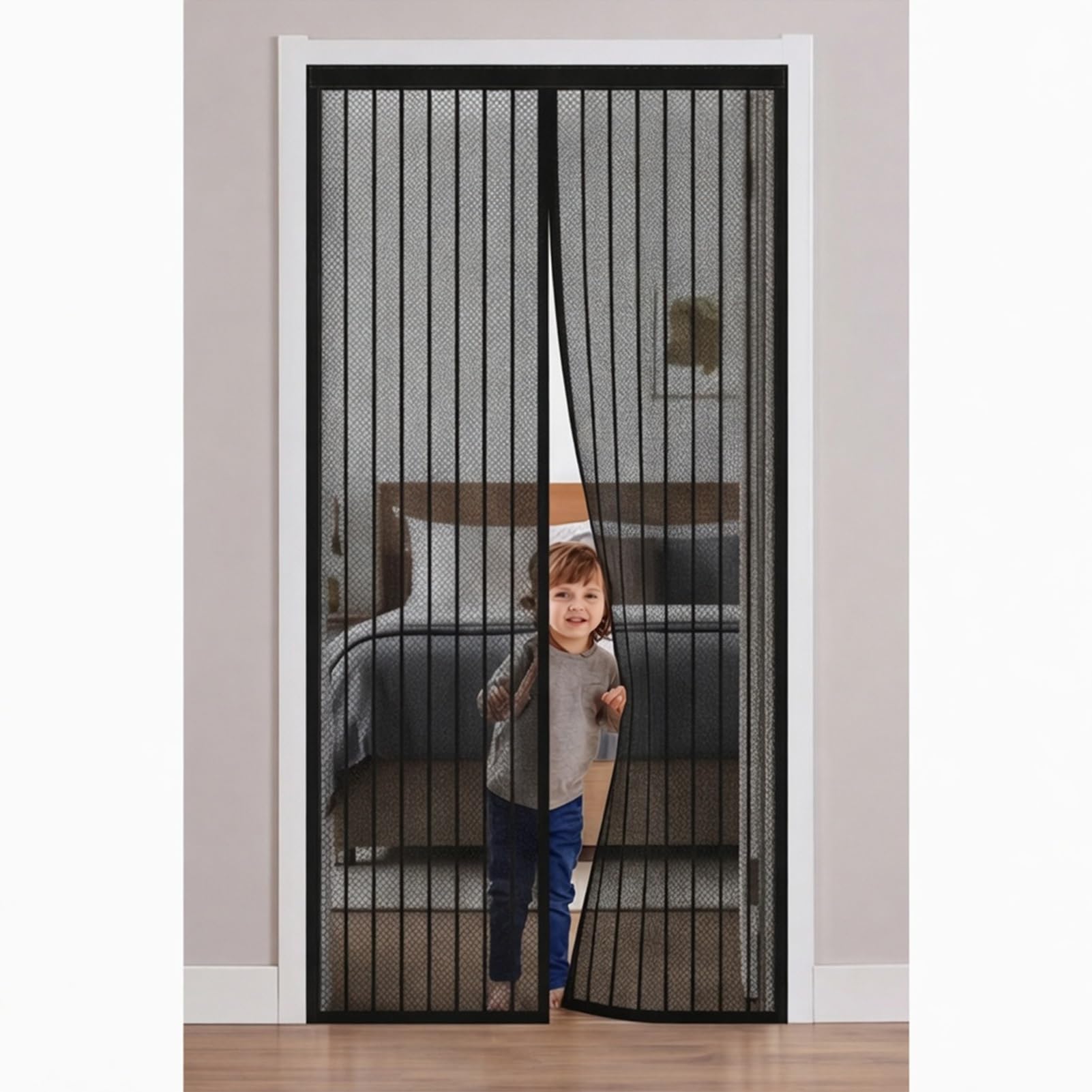 Zanzariera Magnetica 166 x 250 cm Non È Necessario Praticare Fori Zanzariera Porta Finestra Mantiene L'Aria Fresca per Porta Finestra Balcone Soggiorno, Nero