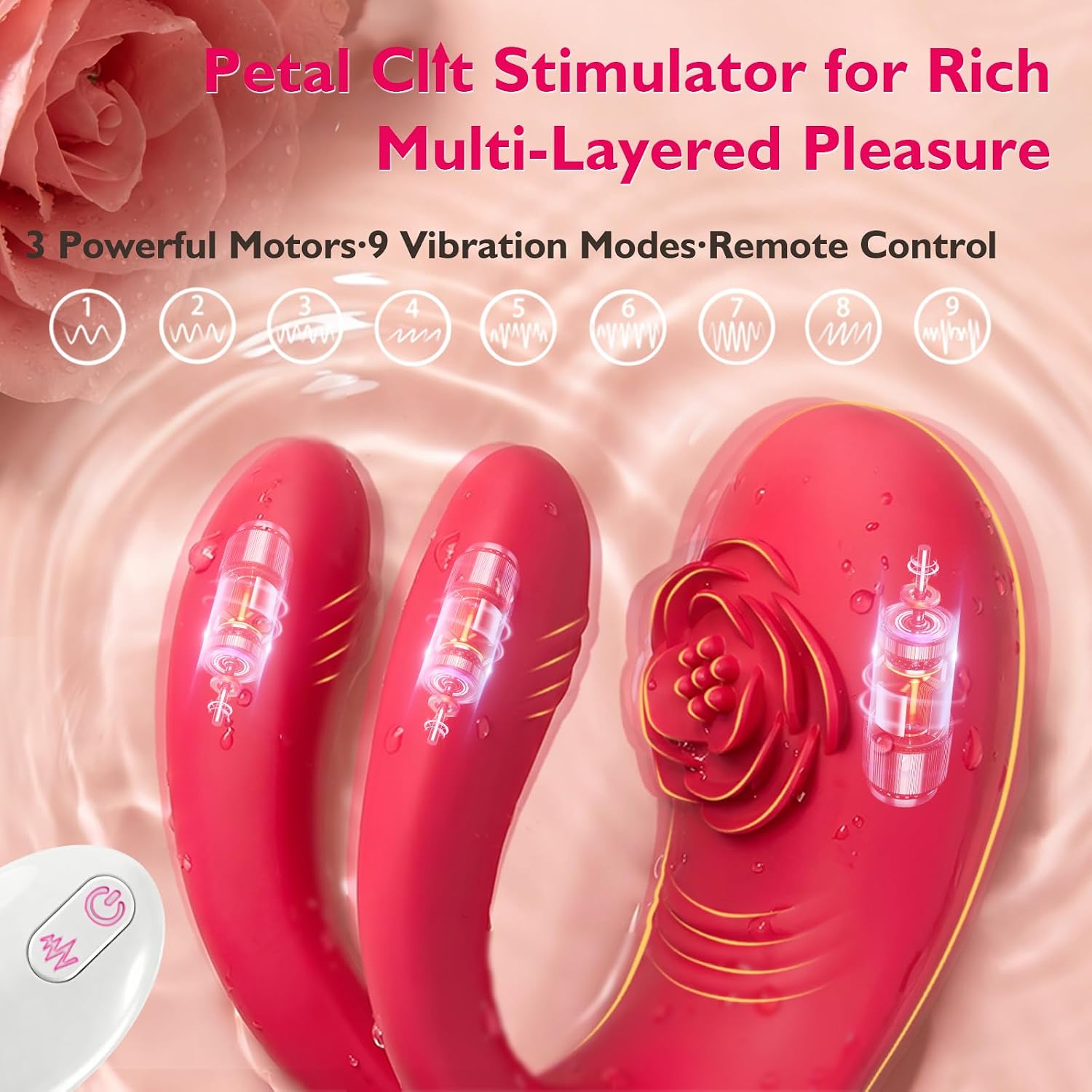 Rose Sex Toy Wearable Panty Vibrator, Vibrating Strap On Double Dildo, APP Remote Control Women Couples Mini Vibrator, Hands Free Clit Finger G Spot Penis Vibrator, BDSM Female Adult Sex Toys Games