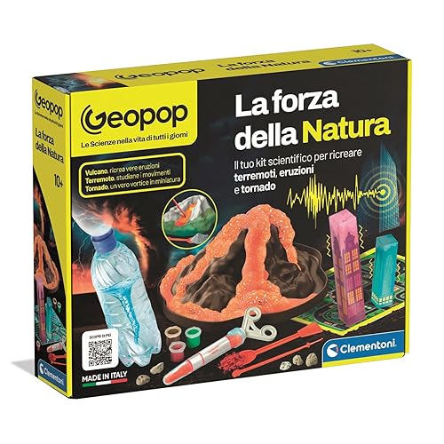 Clementoni x Geopop - La Forza della Natura, Gioco Scientifico per Bambini 10+ Anni per Scoprire Fenomeni Naturali e Costruire Vulcani, Made in Italy, Lingua Italiana, 19427