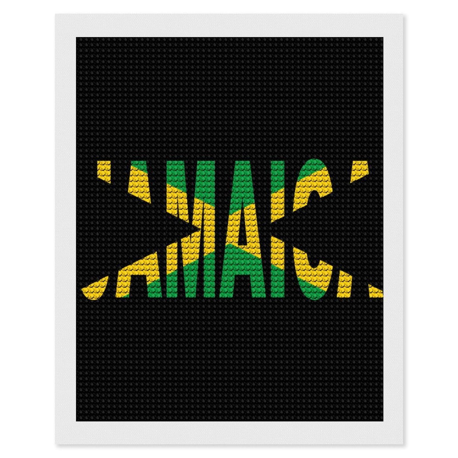 Nclqvjxzkhw Style Jamaican Flag Diamond Art Painting For Adult Round Diamonds Pictures Arts Crafts Home Wall Decor 16"X20"