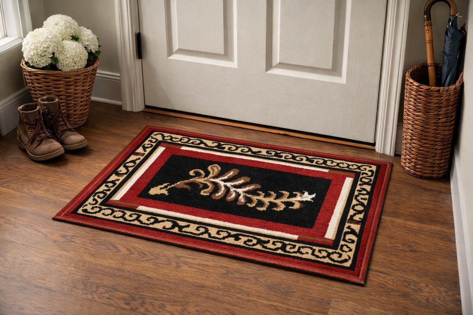 BCF Rug Bathmet, with Export Quality Acrylic (Viscose) Anti Skid Washable mat for Bedroom/Out Door/Kitchen Door/Office (Size 60 cm Bredth and 40 cm Length) (red)-image-18