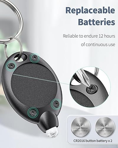 Miniatura 4 de Uniclife Paquete de 5 llaveros LED, mini llavero LED de 12 lúmenes, portátil, ultra brillante, funciona con pilas, para acampar al aire libre,