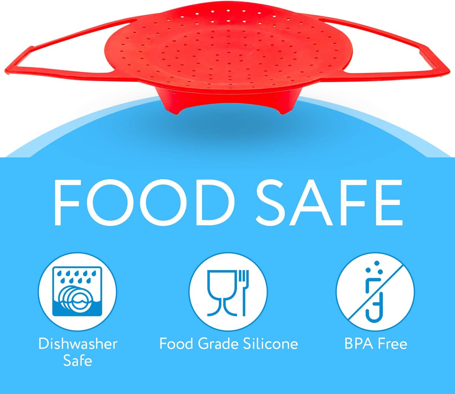 Instant Pot -Compatible Steamer Basket - Durable, BPA-Free Silicone - For Virtually All 5, 6 and 8 Quart/Qt Instapot/Insta Pot Pressure Cooker Models - By Impresa Products