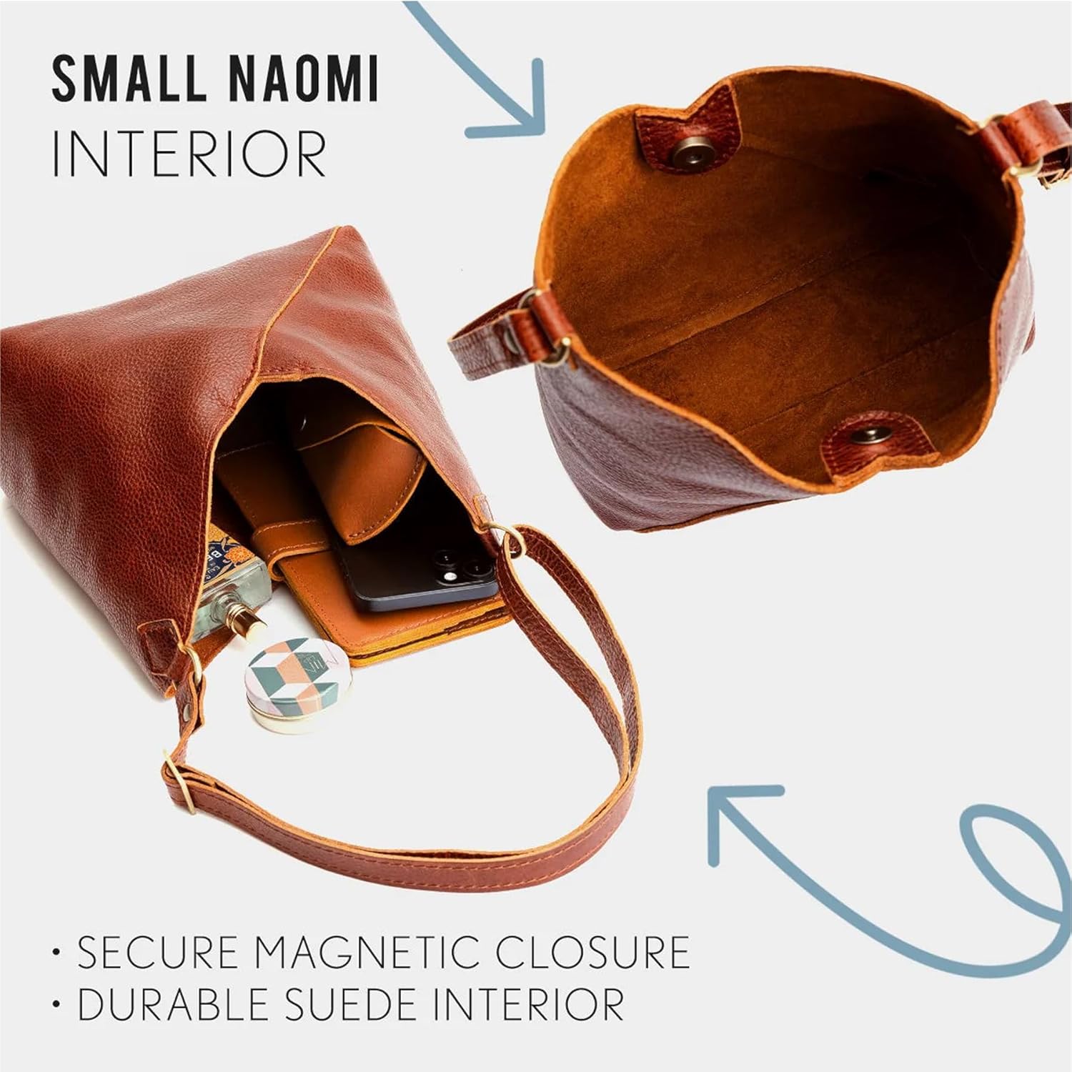 Portland Leather Goods Naomi Shoulder Bag – Handmade Slouchy Bag with Adjustable Crossbody Strap & Secure Magnetic Closure - Image 7