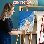JMIATRY 10PCS Toiles rondes pour la peinture 8 Inch, Conseils de Toile Circulaire 16mm Épaisseur, Panneaux de toile de cercle vierge, Pré-stretché, Coton, Toile blanche pour huile, acrylique, Gouache, Artisanat