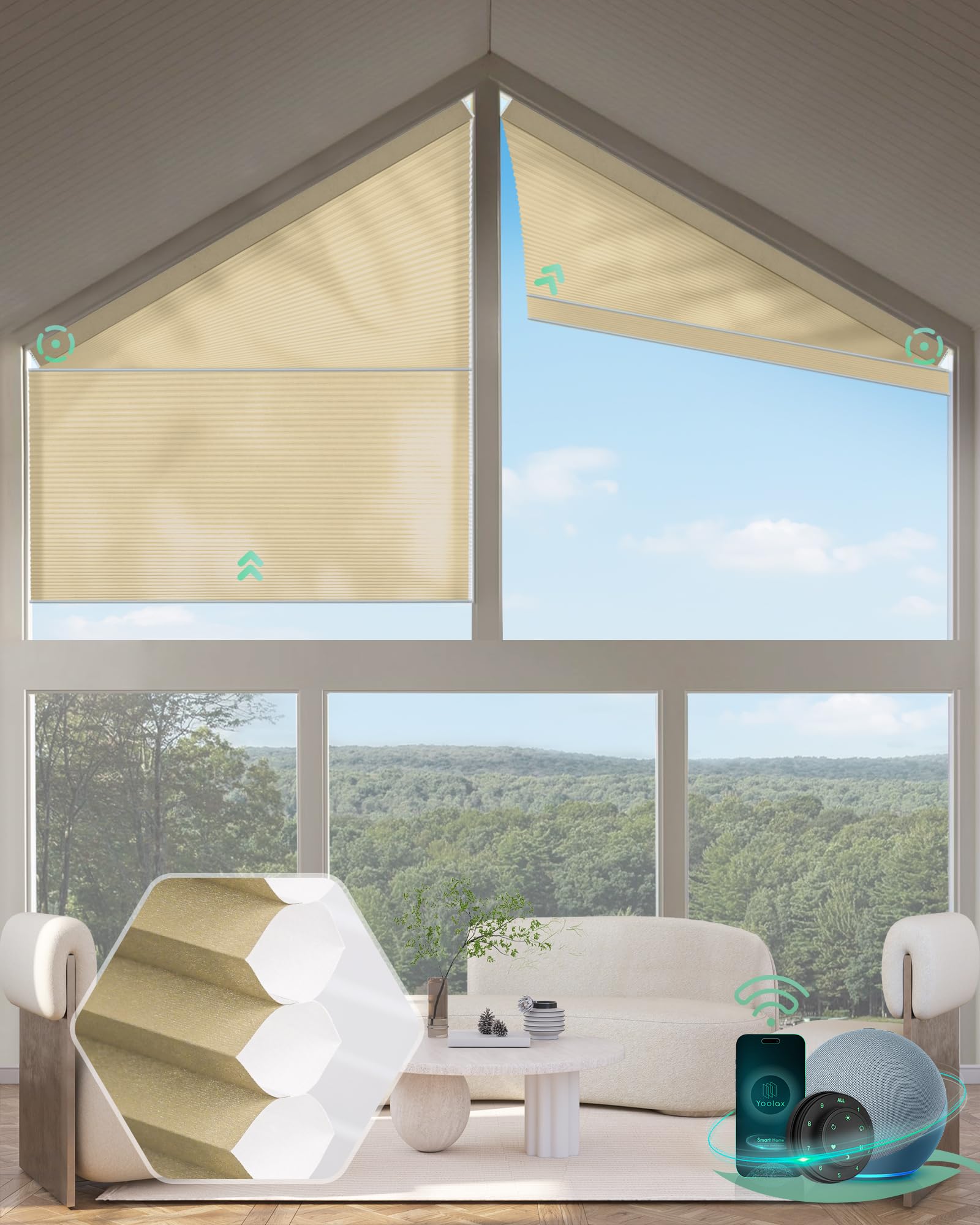 Amazon.com: Yoolax Smart Cellular Shades, Motorized Right