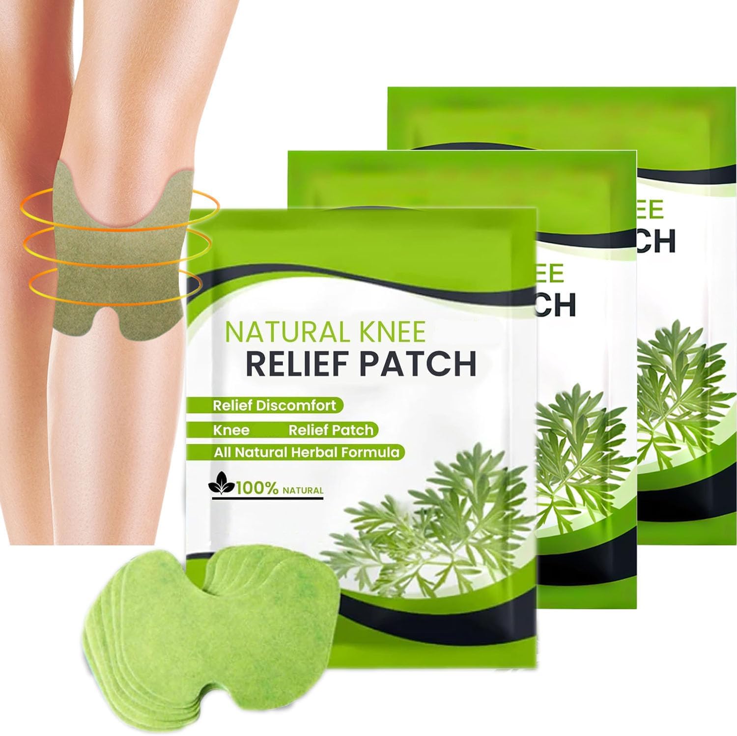 Sigoyi Natural Knee Relief Patch, 36 Pcs Wormwood Knee