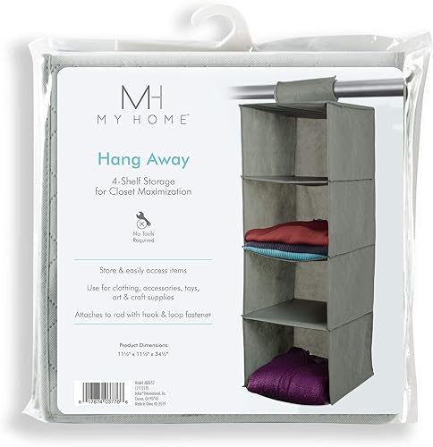 My Home Away - Armario colgante con 4 estantes, color gris