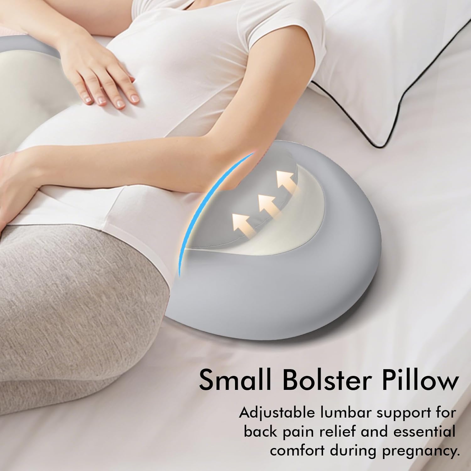 Pregnancy Pillows for Sleeping, Memory Foam W Shaped Maternity Pillow for Pregnant Women, Adjustable Travel Pregnancy Wedge Pillow with Cooling Removable Washable Cover, Support for Belly, Back(Grey)