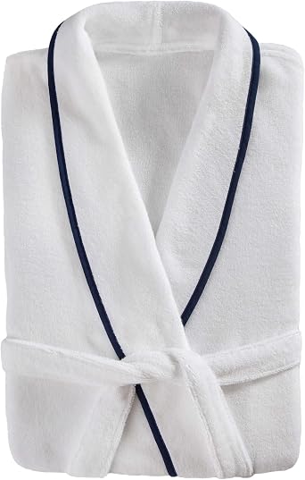 TurkishTowels Piping Luxury Plush Turkish Bathrobe
