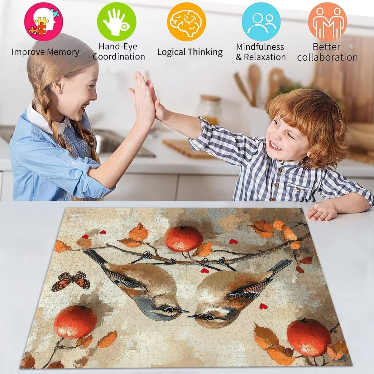 Puzzle Erwachsene 2000 Teile Vogel Tier Educa Jigsaw für Kinder ab 8 Jahren Mädchen Jungen, Erwachsene Impossible Klassische Puzzles Schwer, Anspruchsvoll Spielspaß, Als Familienspiel 70x99cm t-734