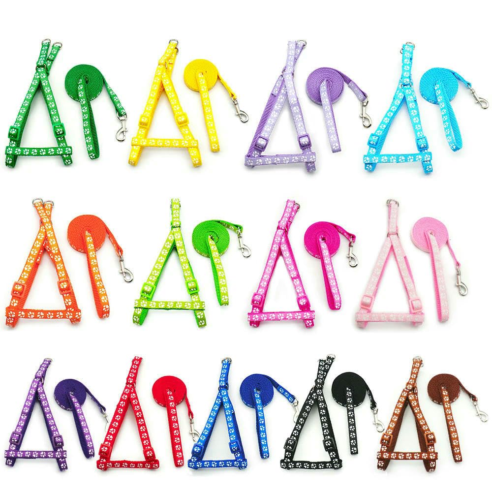 ZBDP Lot de 24 harnais réglables colorés pour animal domestique Laisse pour chien et chat