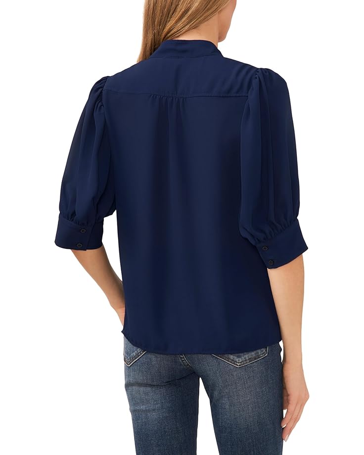 CeCe Elbow Sleeve Open Collar Blouse - #2 of 3