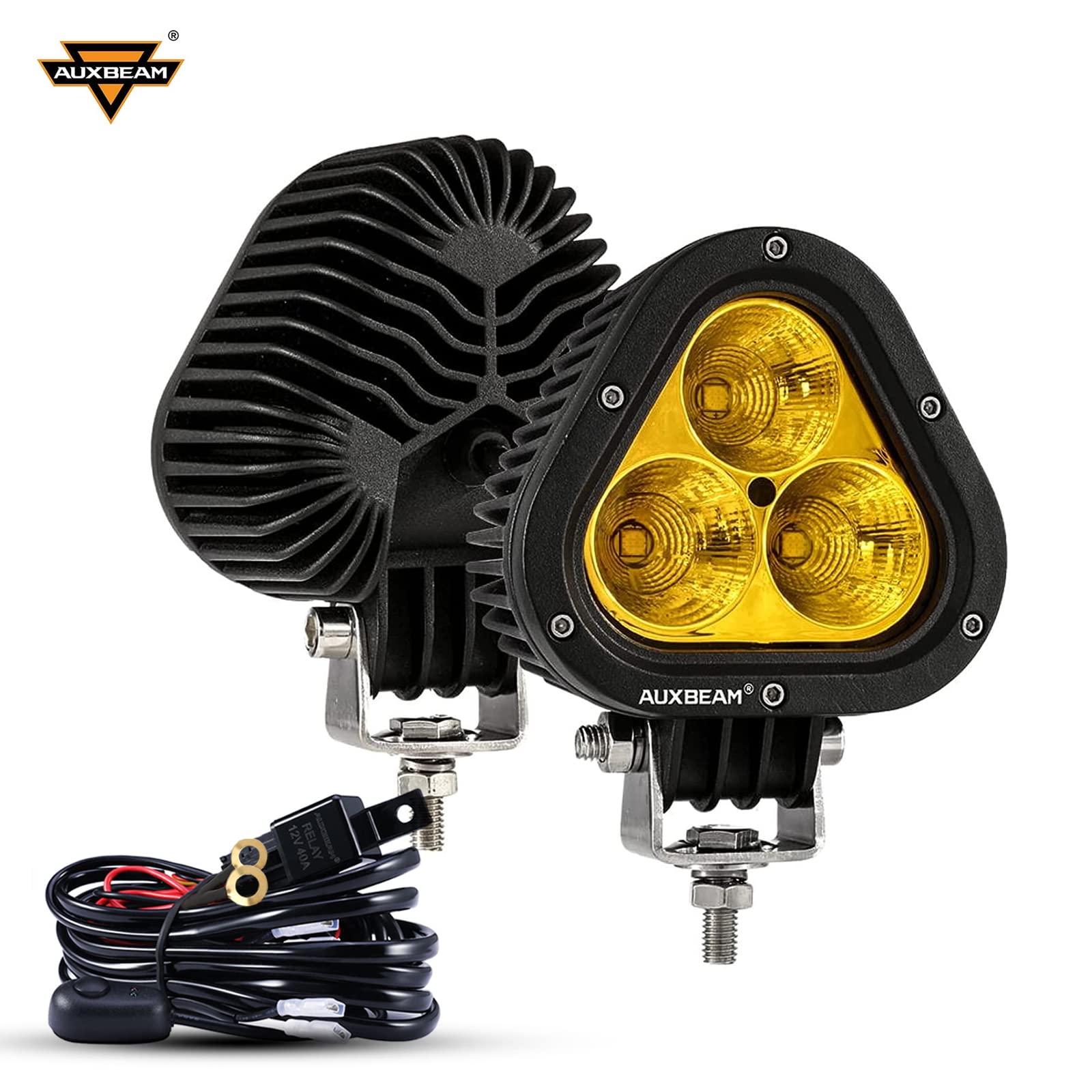 Buy Auxbeam 4 Inch LED Amber Offroad Lights 2PCS 70W Yellow Fog Lights