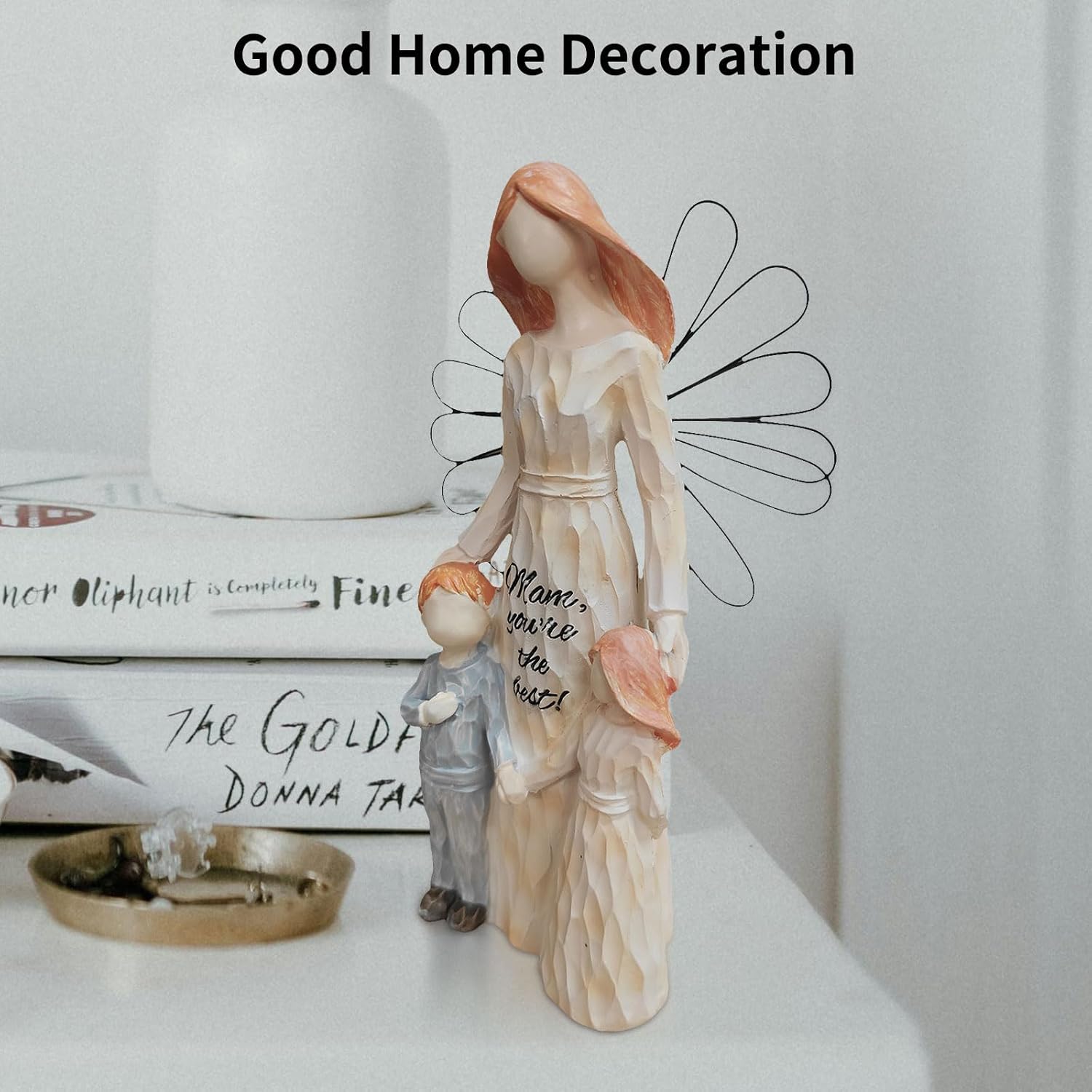 Angel Mother with Two Children Figurine - Always with You Sculpture, for Mom, Memorial Decor for Home image 5