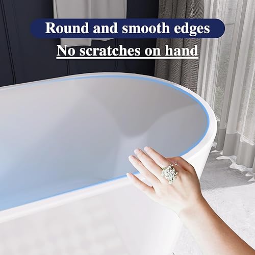 Miniatura 46 de Bañera independiente de acrílico de 67 pulgadas, bañera independiente, bañera de remojo, certificado cUPC, CM (blanco brillante)