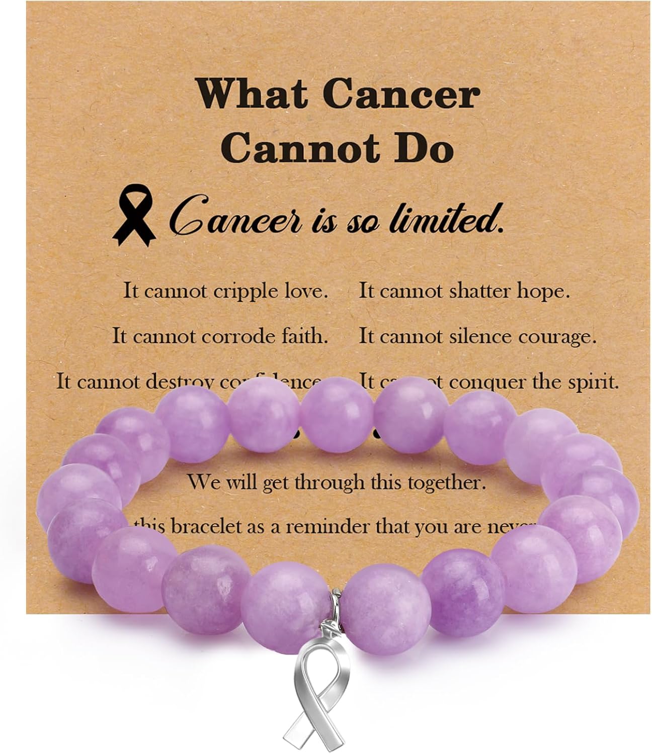 Natural Stone Healing Bracelets for Women Men Inspirational Gifts for Women Cancer Gifts for Public Social Public Event Support Fundraising
