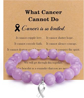 Natural Stone Healing Bracelets for Women Men Inspirational Gifts for Women Cancer Gifts for Public Social Public Event Support Fundraising
