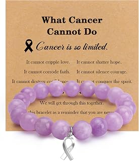 Natural Stone Healing Bracelets for Women Men Inspirational Gifts for Women Cancer Gifts for Public Social Public Event Support Fundraising