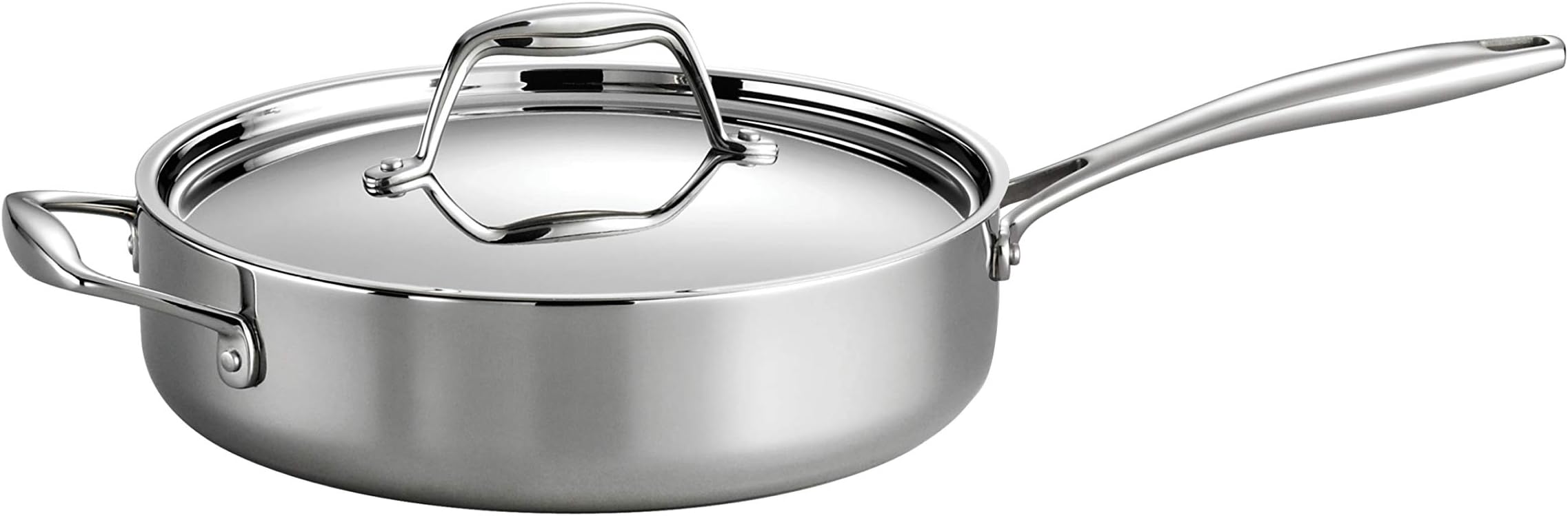 Covered Deep Saute Pan Stainless Steel Induction-Ready Tri-Ply Clad 3-Quart, 80116/058DS