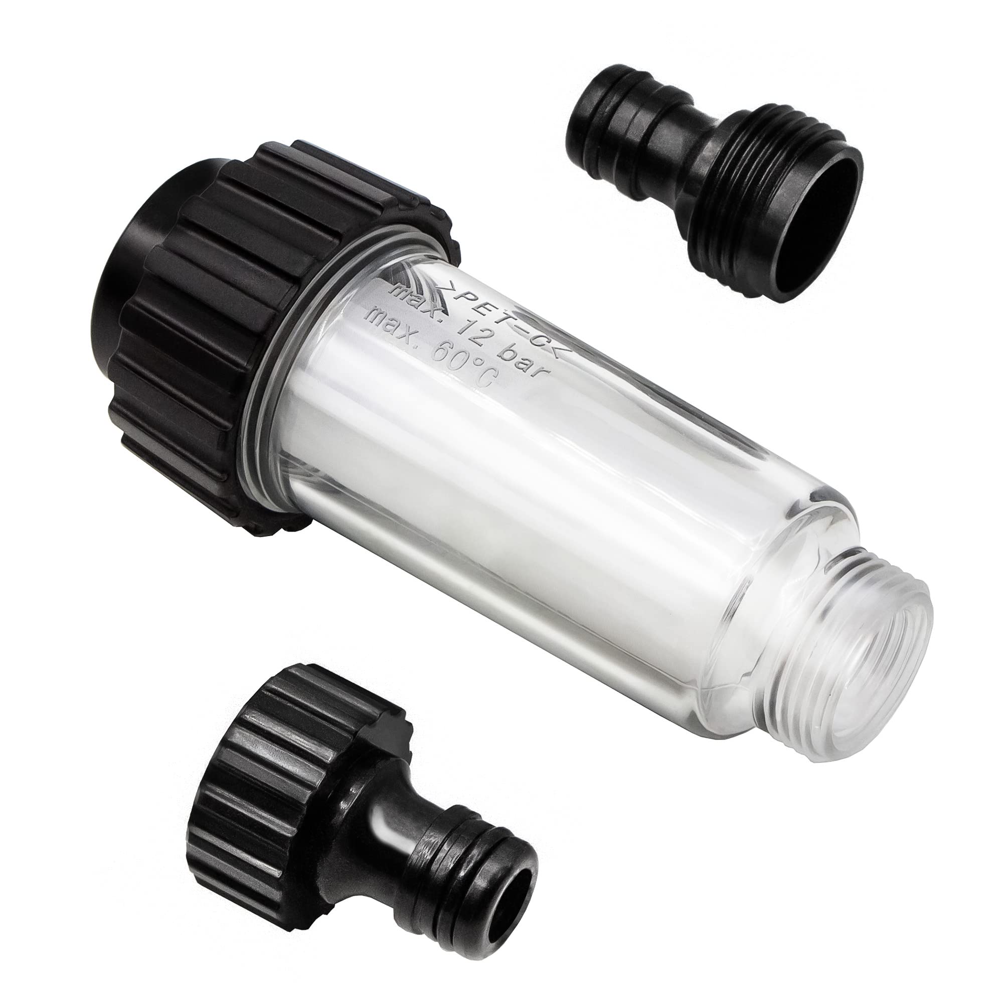 VARIOSAN Filtro de agua con adaptador 15648 de 3/4 pulgadas para hidrolimpiadora, bomba o caravana, compatible con Kärcher 4.730-059.0