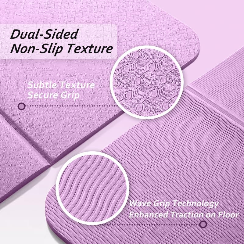 Foldable Yoga Mat & Travel Exercise Pad - Waterproof TPE Outdoor Mat for Hiking, Beach, and Picnics - Portable, Non-Slip Floor Mat for Yoga on the Go Camping Mat image 5