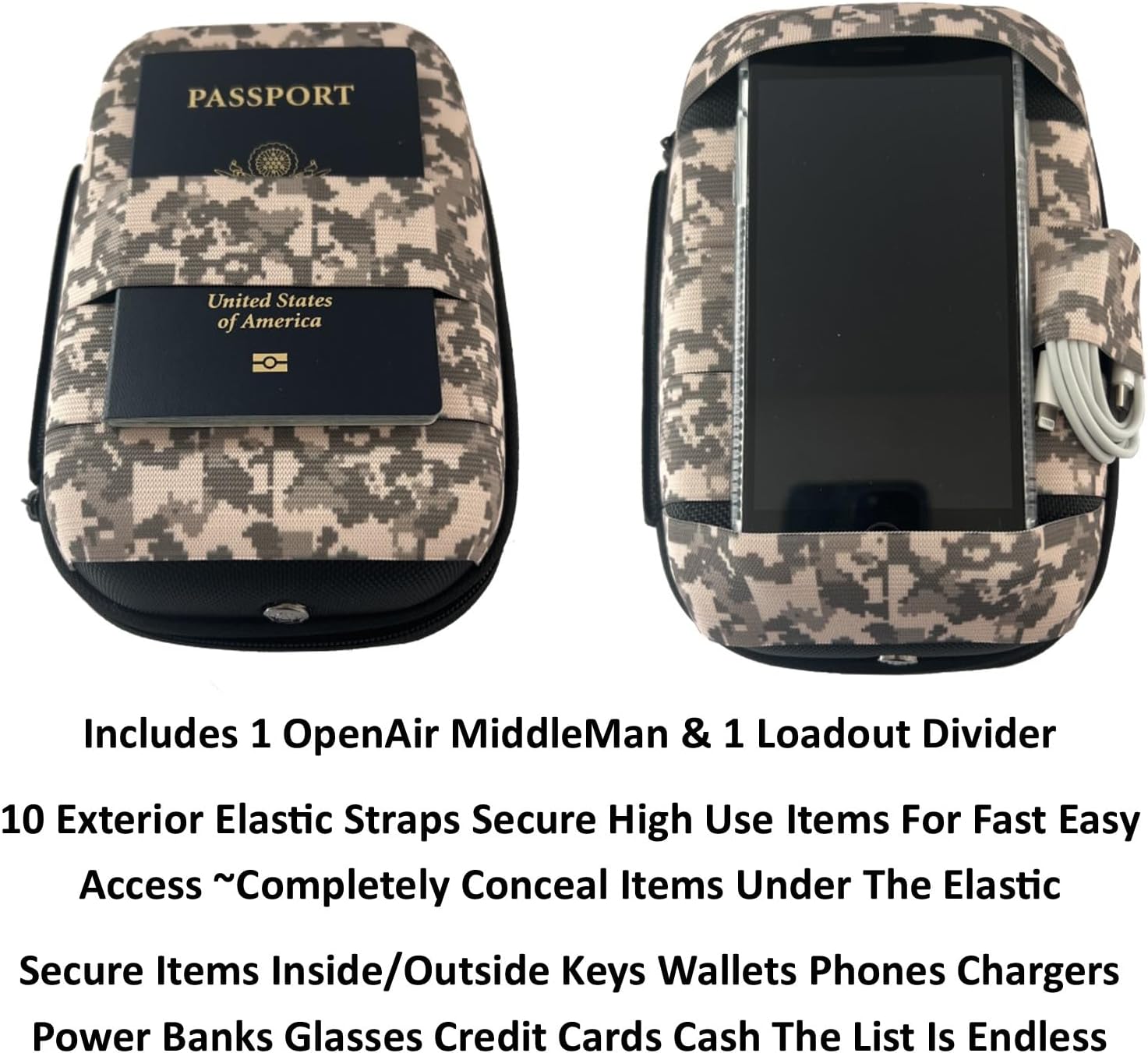 Keyfit Tools OpenAir MiddleMan Every Day Carry Case Bag for Men ~Free Up Your Pockets Organize Your Life Men's Travel Handbag