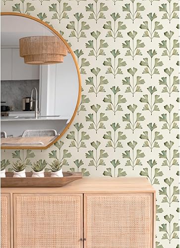 RoomMates RMK12641PL - Papel pintado neutro para despegar y pegar de gato Coquillette Gingko