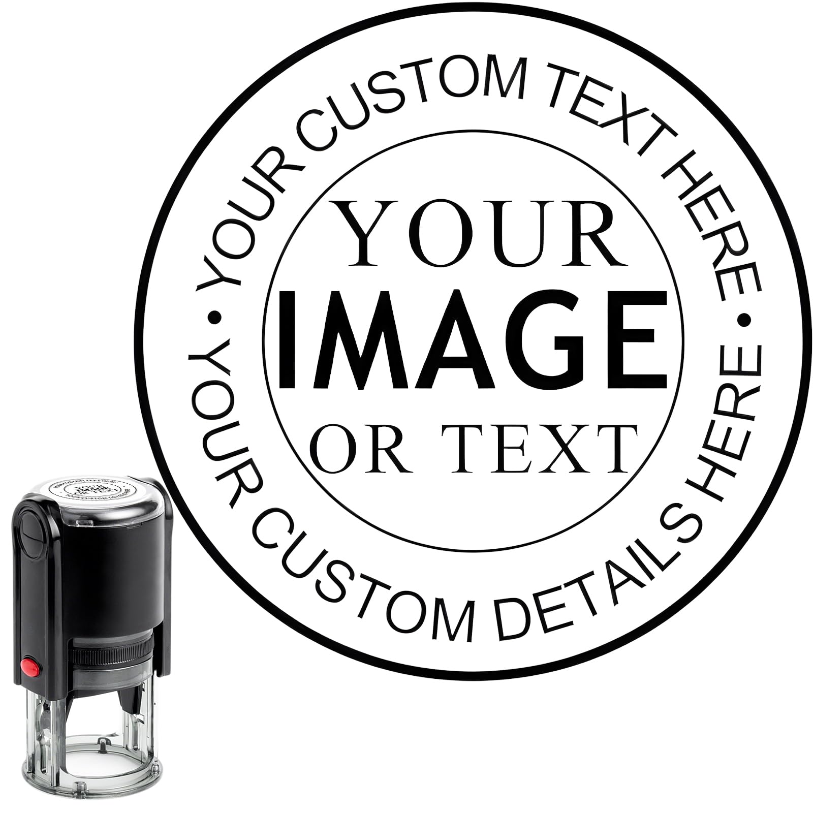 Custom Logo Stamp - Personalised Self Inking Stamps - Custom Ink Stamp with Logo Name Text for for Book, Teacher, Address, Office