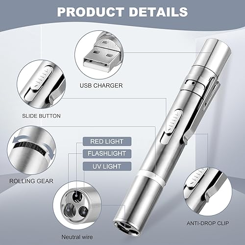 Miniatura 5 de Puntero láser, juguetes para gatos, puntero de juguete láser para gatos con 5 patrones ajustables, juguete láser para perros, láser de recarga USB,