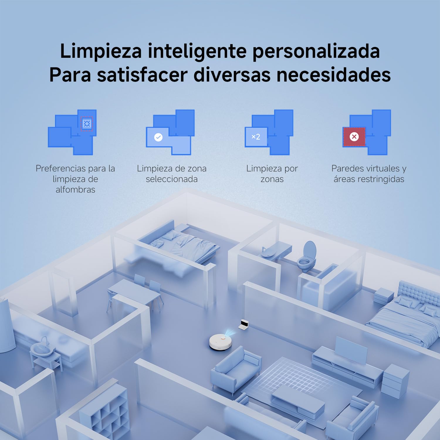 XIAOMI Robot Vacuum S40C, Aspirador y fregona 2 en 1, 5000Pa de succión, navegación Inteligente LDS, Recarga automática, Compatible con Suelos Duros y alfombras de Pelo Corto — view 8