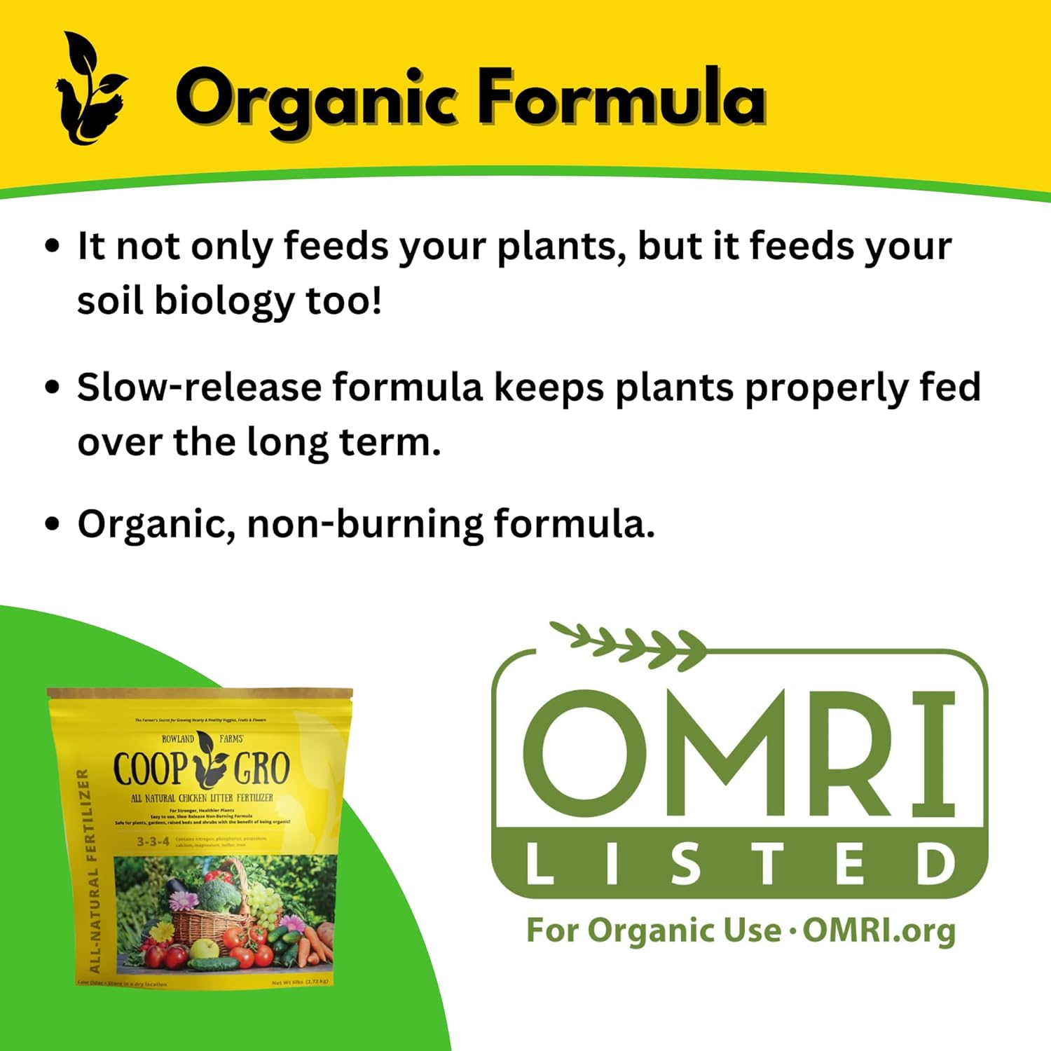 Coop Gro Organic Chicken Manure Fertilizer 6 lb. Bag. All-Natural Plant Food for Vegetable Gardens, Flower Beds, Indoor Plants & Shrubs. Pelleted Fruit Tree Fertilizer (3 Pack)