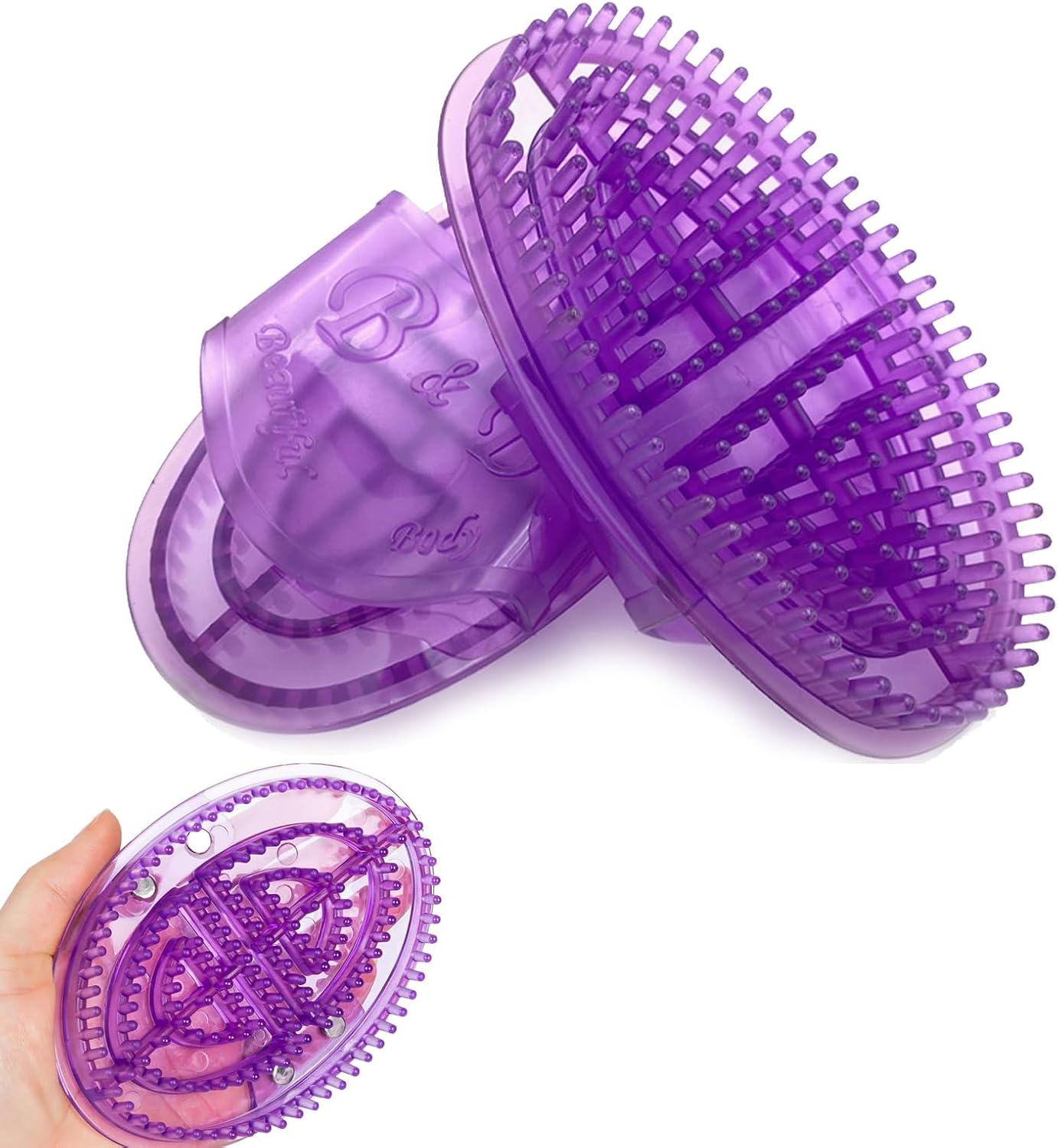 2 Pcs Meridian Massage Brush,Gua Sha Brush,Meridian Massage Brush for Belly,Gua Sha & Meridian Brush Massage Body Set for Belly, Back & Leg - Circulation Boost, Physical Lymphatic Drainage