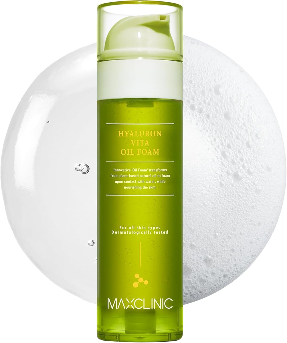 MAXCLINIC K Beauty Hyaluron Vita Oil To Foam - Makeup Face Wash Cleanser | Deeply Hydrating, Makeup & Blackhead Remover, Oil-Based Foaming Facial Cleanser, Hyaluronic Acid Oil, For Dry Skin Types