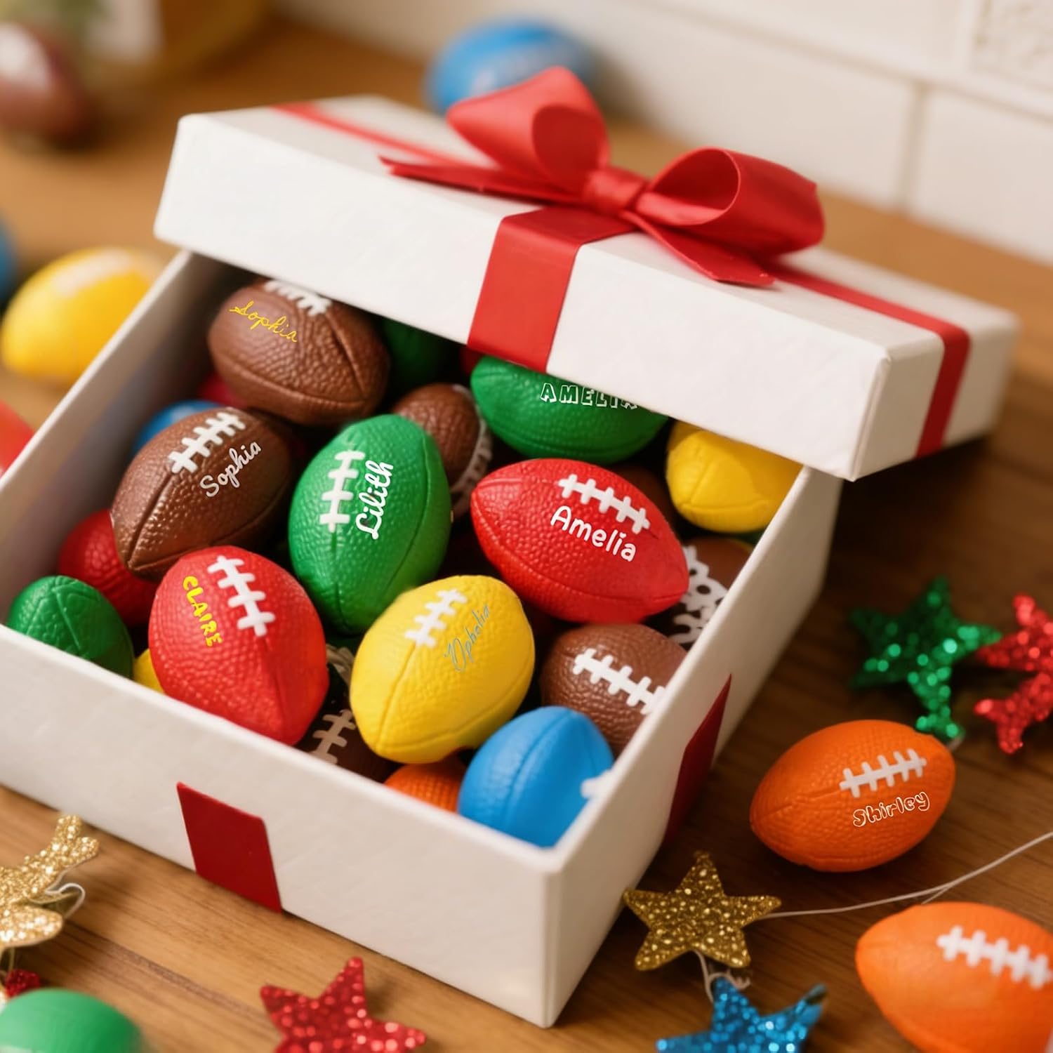 10-100 Pcs Custom Football Stress Balls with Logo Personalized Stress Balls Bulk with Text for Adults Customized Promotional Gifts for Office Events Home