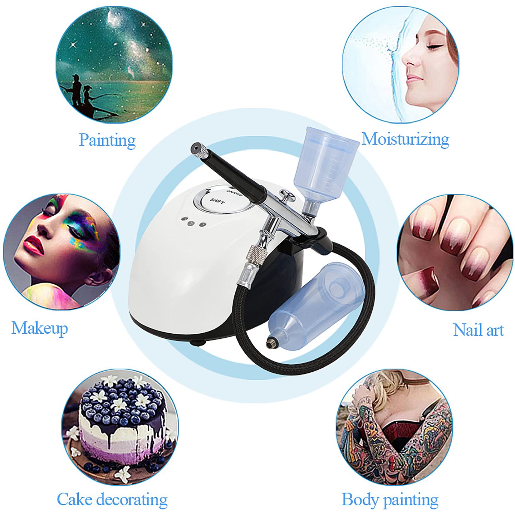 Mini macchina per spruzzatura di ossigeno facciale con ossigeno per acqua, macchina per spruzzatura di ossigeno per vaporizzatore facciale per spa, spruzzatore per trucco professionale per spa domes