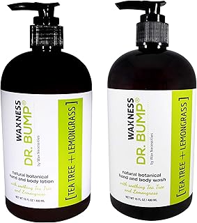 Waxness Dr. Bump Botanical Body Lotion and Wash with Tea Tree and Lemongrass 2 X 16 fl oz / 480 ml
