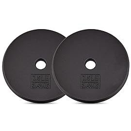Yes4All 1-inch Cast Iron Weight Plates for Dumbbells - Standard Weight Disc Plates, 7.5 Pound (Pack of 2)