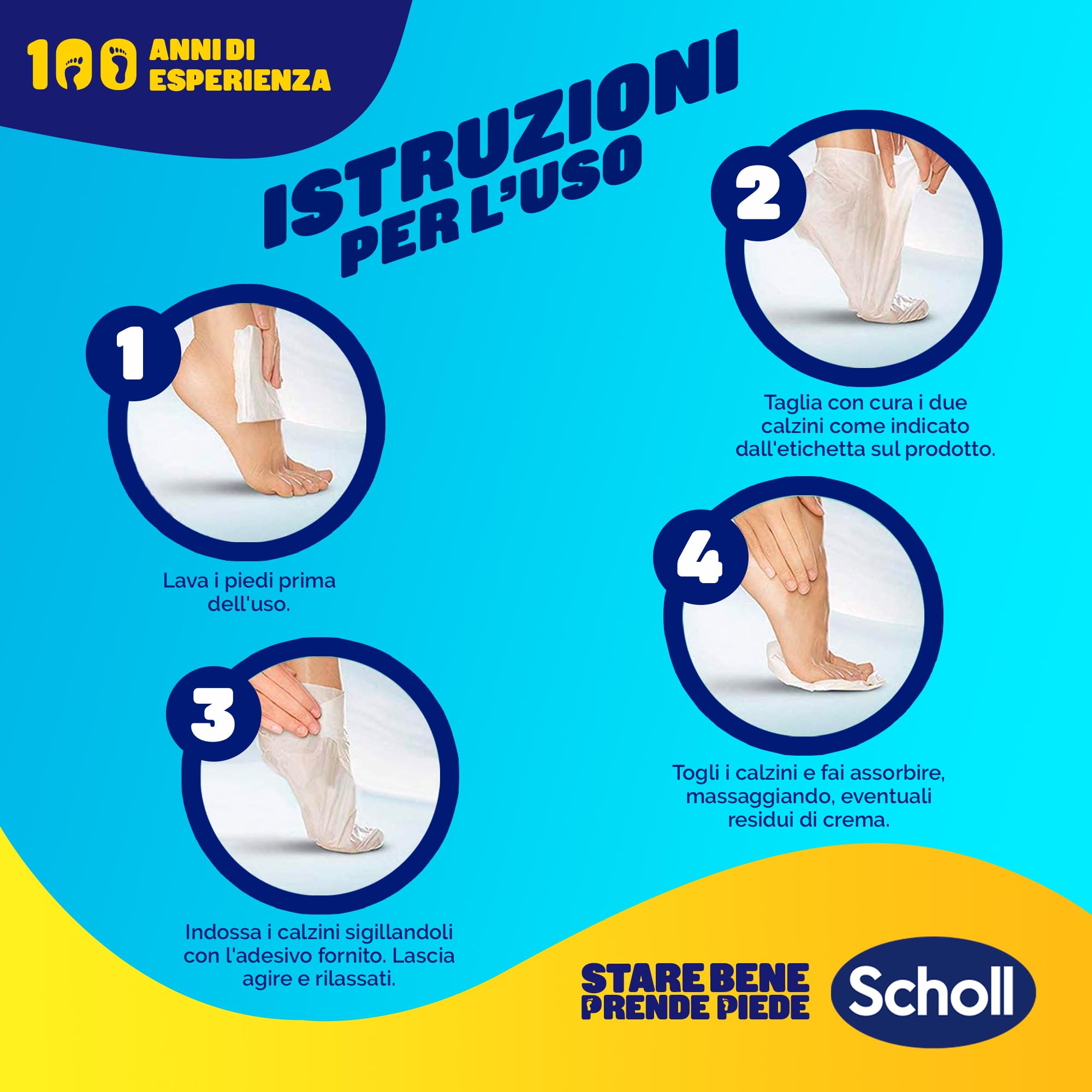 Dr. Scholl's Maschera Piedi con Miele di Manuka per Talloni Screpolati e Secchi, Calzini Idratanti per Piedi più Morbidi e Lisci in 20 Minuti, Calzino e Confezione Riciclabili, 4 Paia