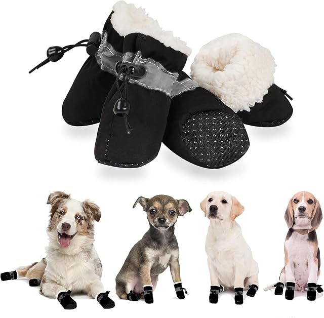 YAODHAOD Zapatos de Perro, Protectores de Patas de Perro, cálidos, cómodos, con Suela Suave, Antideslizantes