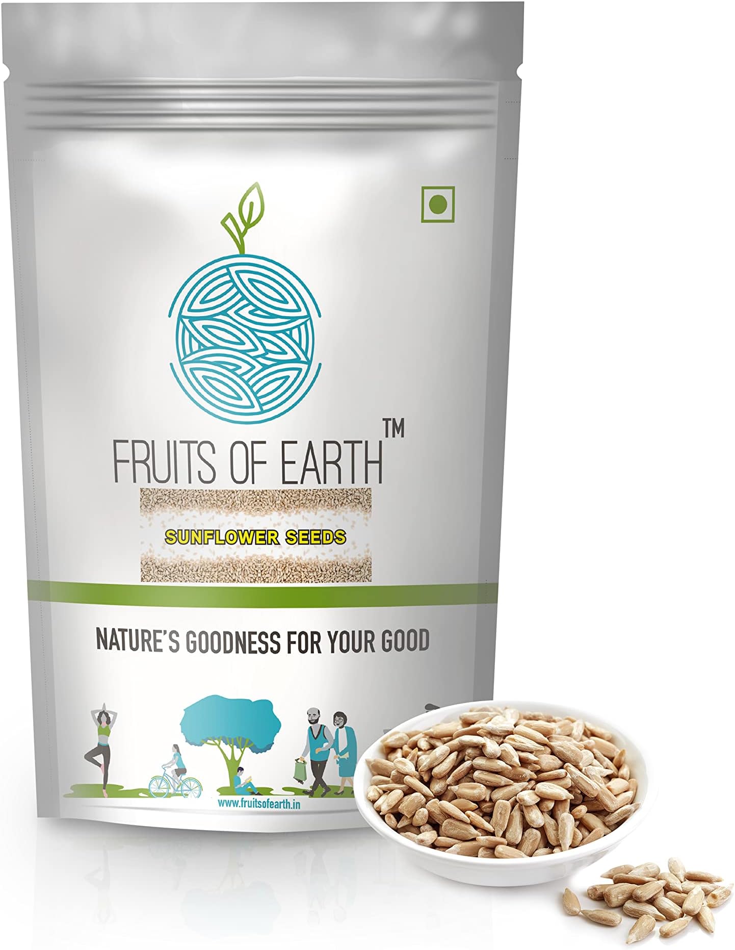 FRUITS OF EARTH 100% Natural Premium Sunflower Seeds (100 Grams - Pack of 1) | High in Fiber & Boosts Immunity | Supports Heart Health & Skin Vitality | Nutritious & Delicious Seeds | Gluten & Salt Free