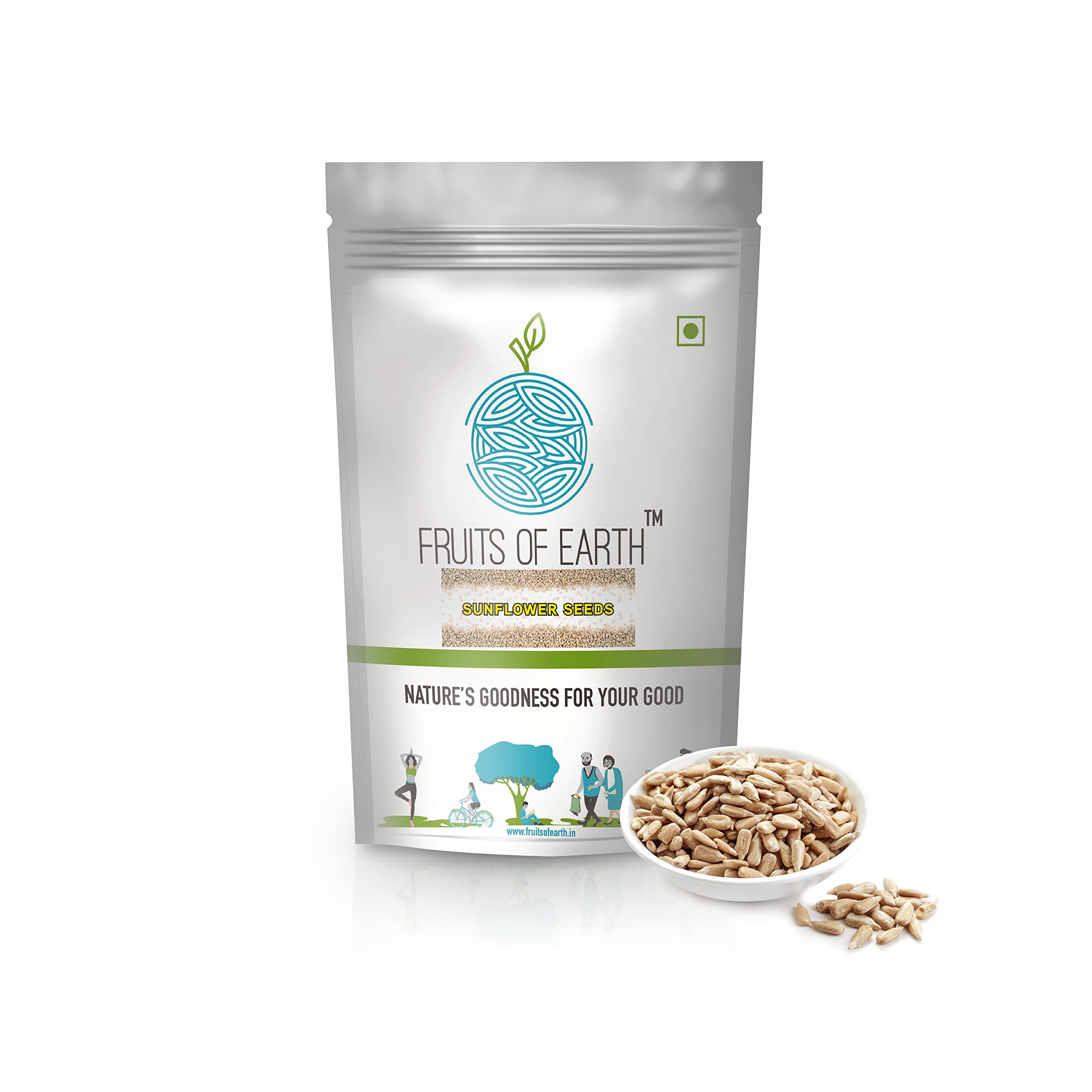 FRUITS OF EARTH 100% Natural Premium Sunflower Seeds (100 Grams - Pack of 1) | High in Fiber & Boosts Immunity | Supports Heart Health & Skin Vitality | Nutritious & Delicious Seeds | Gluten & Salt Free