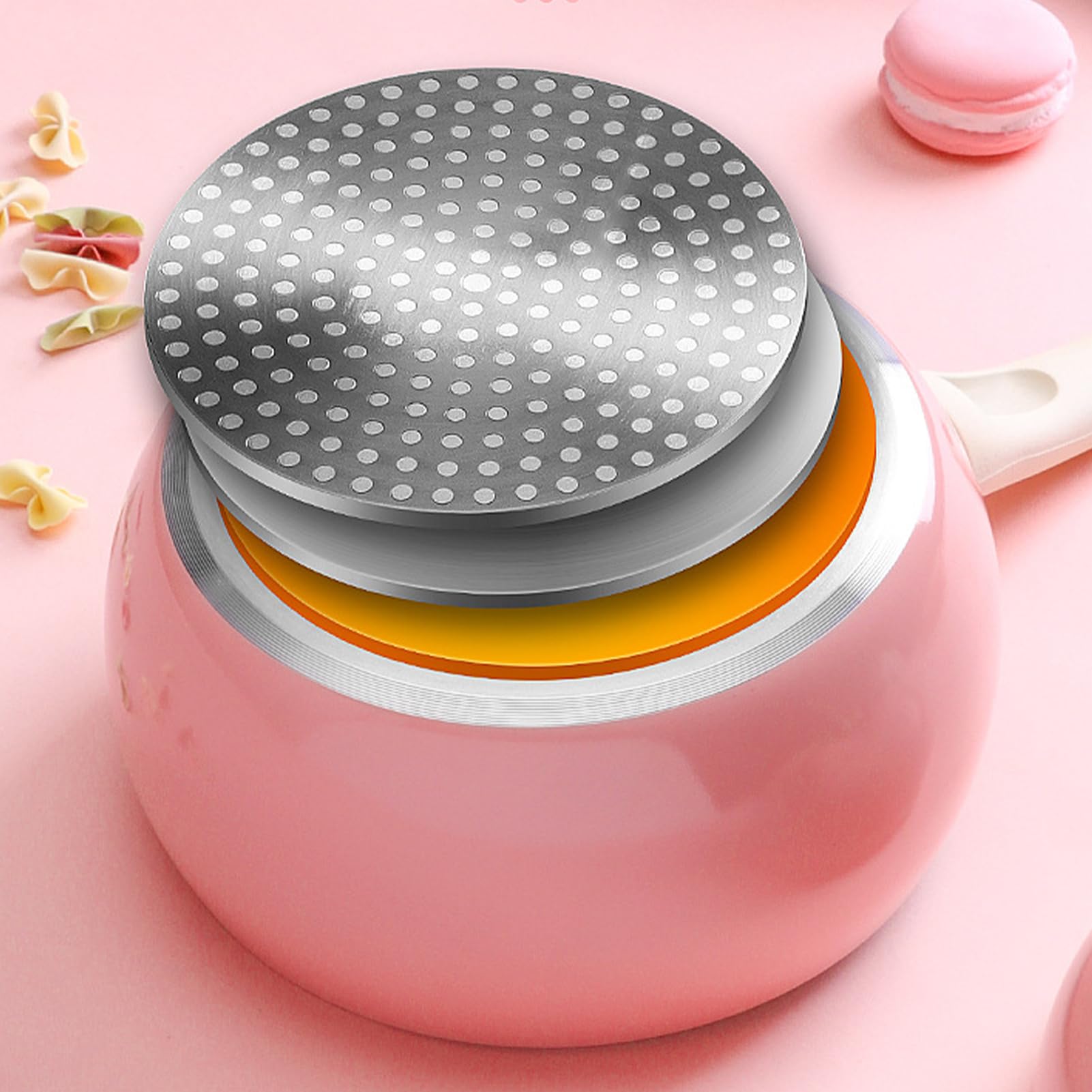 Creative Antihaft Milchtopf, Tomatenförmiger Butterwärmer, Babynahrung Supplement Pan Perfekt zum Kochen von Eiern, Erwärmen von Milch, Mini Edelstahl Milchtopf für Induktion, Gas und Elektroherd