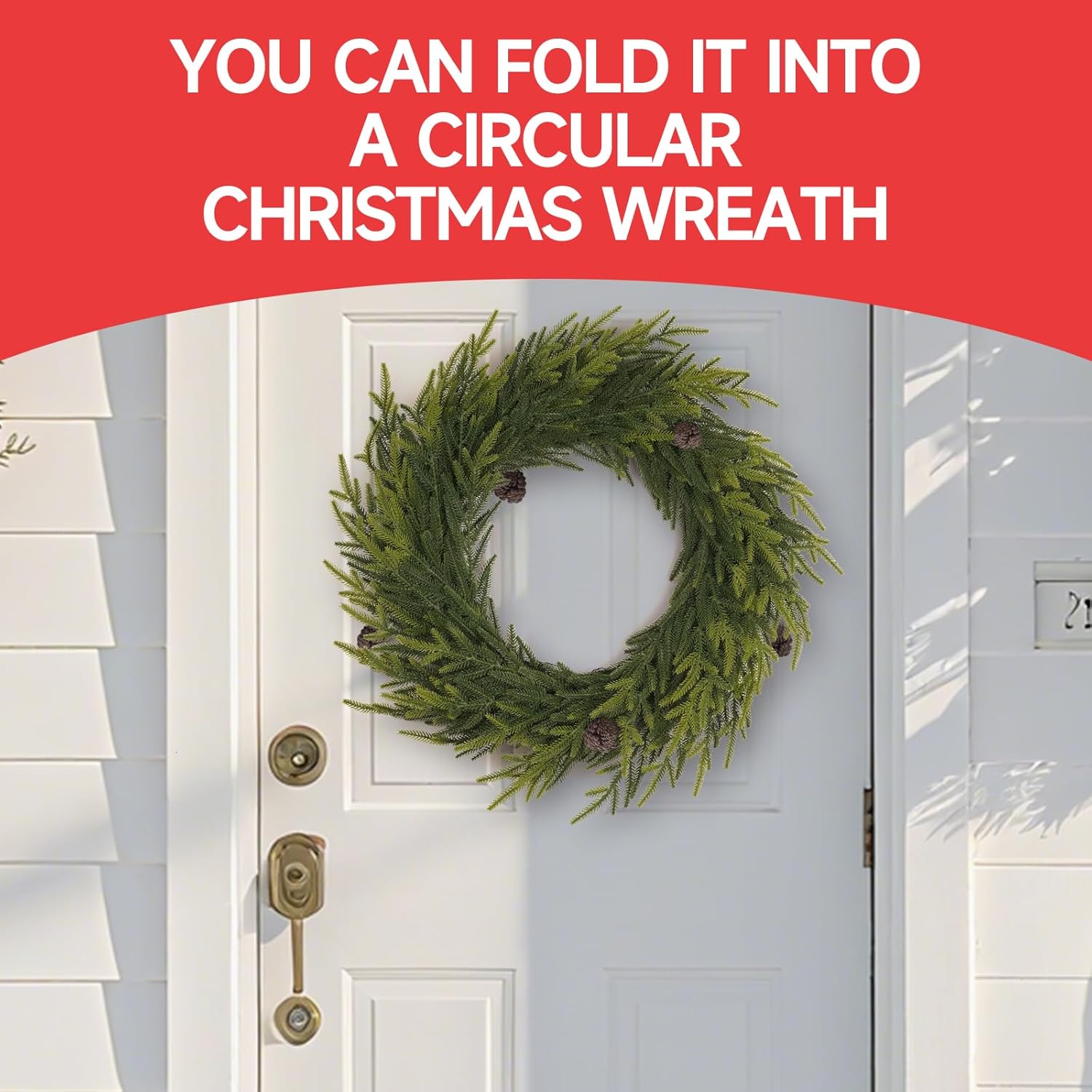 Christmas Garlands w/Pinecones 6 Ft, Artificial Norfolk Pine Garlands, Real Touch Winter Garland, Xmas Realistic Greenery Garland for Table Wall Fireplace Stair Indoor Outdoor Holiday Christmas Decor - Image 6