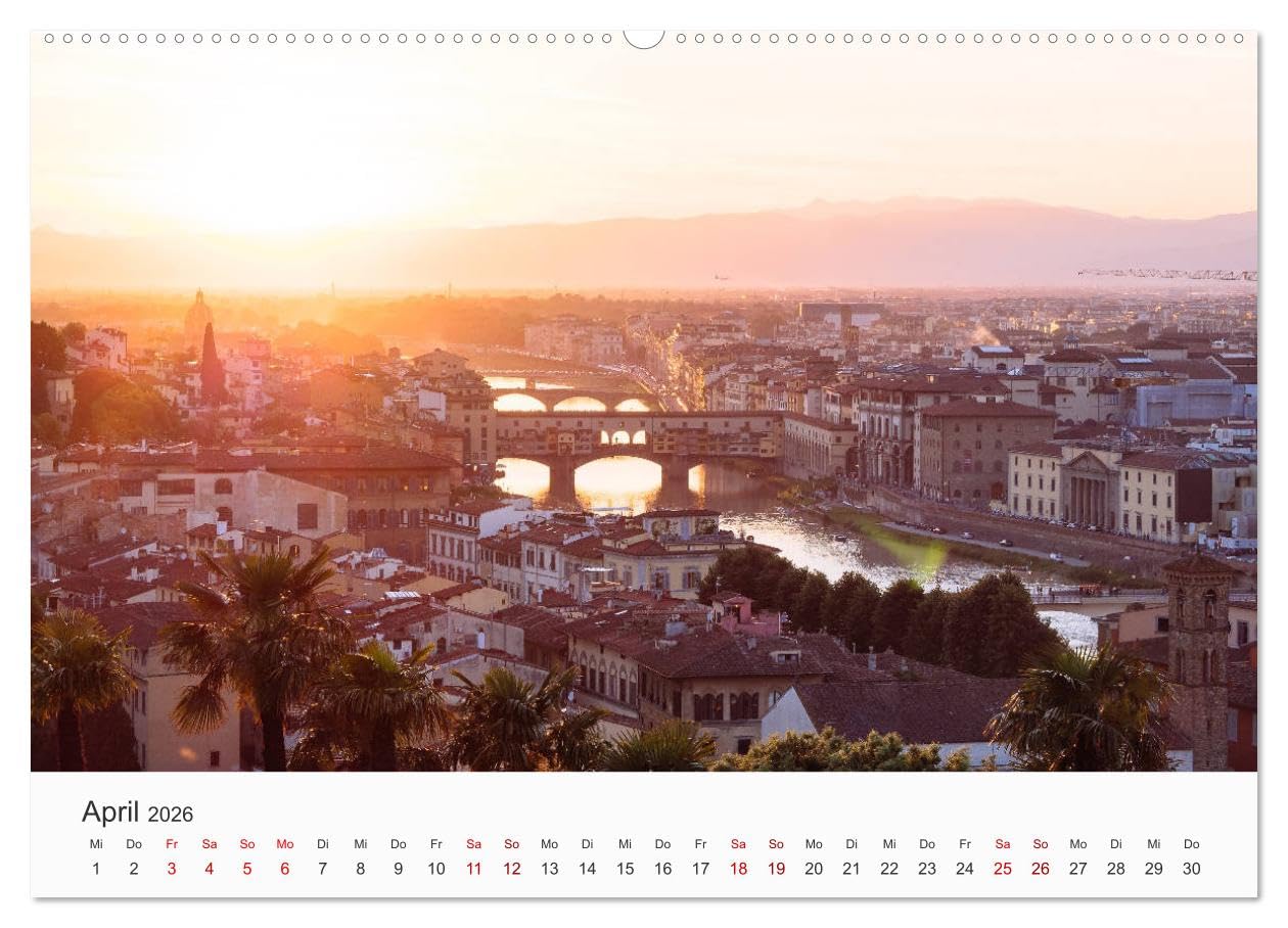 Toskana - idyllische Landschaft (hochwertiger Premium Wandkalender 2026 DIN A2 quer), Kunstdruck in Hochglanz: Entdecken Sie die wundervolle Landschaft der Toskana. (CALVENDO Orte)