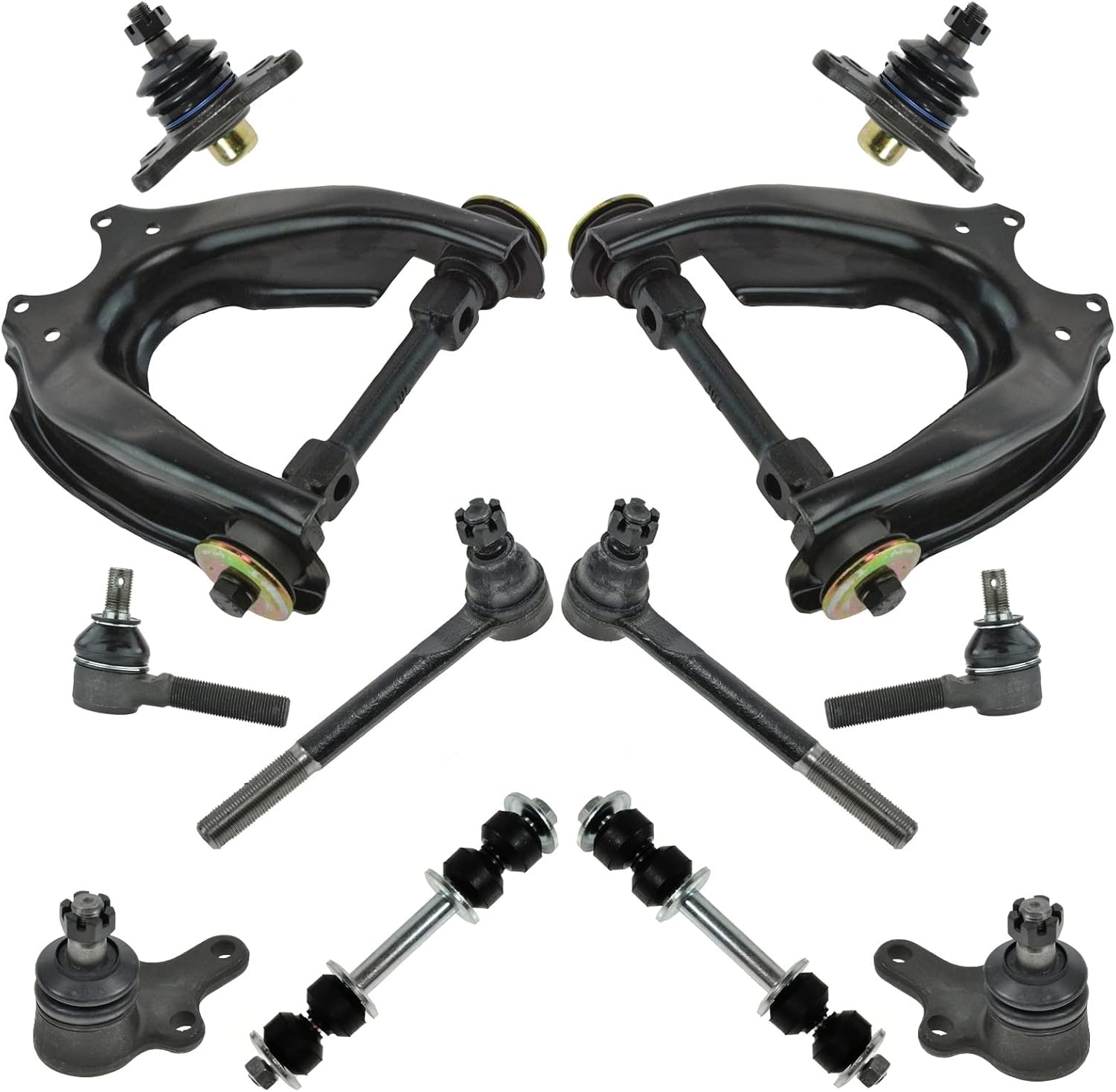 TRQ Front Steering & Suspension Kit Ball Joint Control Arm Sway Bar Stabilizer Link Tie Rod Compatible with 1989-1994 Toyota Pickup